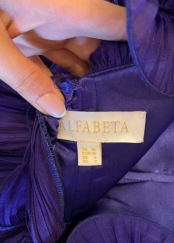 Mor Straplez Mini Abiye Elbise - Görsel 5