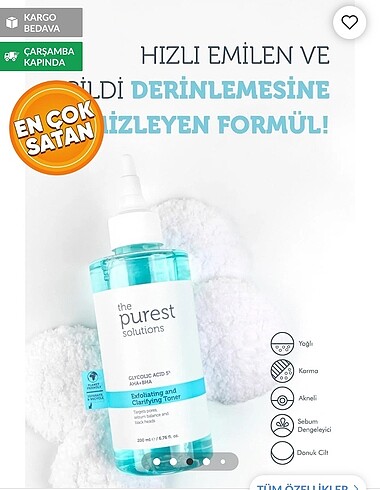 The Purest Solutions AHA+BHA Glikolik Asit Mavi Tonik - Görsel 3