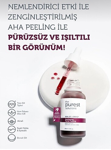 The Purest Solutions AHA+BHA kırmızı peeling serum - Görsel 3