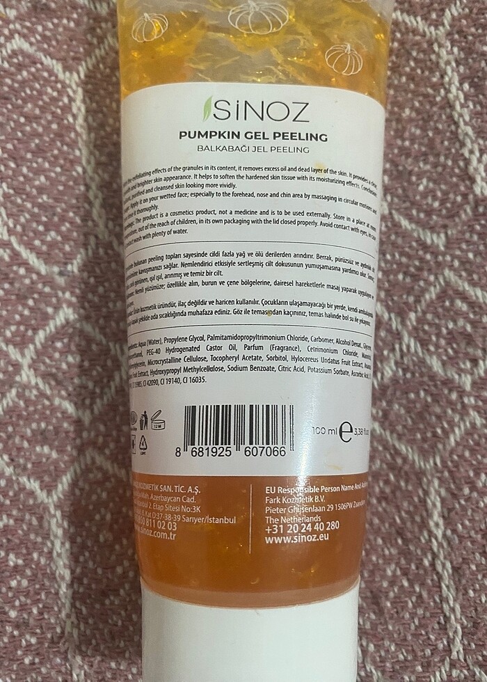 Sinoz pumpkin gel peeling - Görsel 4