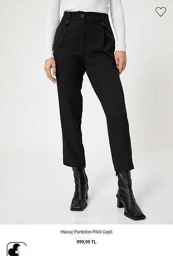 Koton yüksek bel siyah pileli kumaş pantolon - Görsel 9