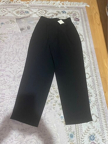 Koton yüksek bel siyah pileli kumaş pantolon - Görsel 2