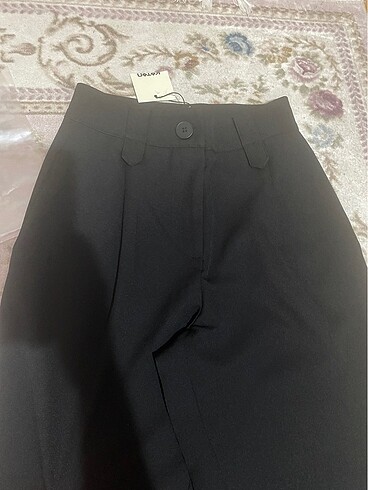 Koton yüksek bel siyah pileli kumaş pantolon - Görsel 5