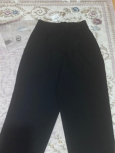 Koton yüksek bel siyah pileli kumaş pantolon - Görsel 7