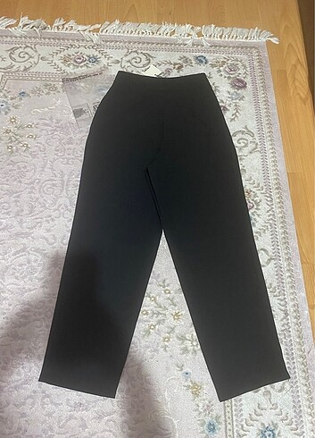 Koton yüksek bel siyah pileli kumaş pantolon - Görsel 8