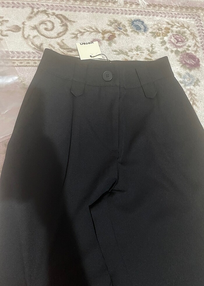 Koton yüksek bel siyah pileli kumaş pantolon - Görsel 5