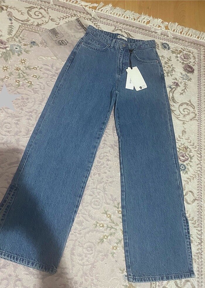 Ginatricot yüksek bel jean paçaları yırtmaçlı kot pantolon - Görsel 2