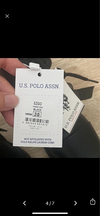 38 Beden siyah Renk Sıfır orijinal US Polo bot