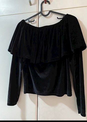 Siyah Süet Mini Goth Bluz