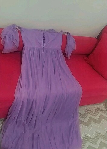 Trendyol marka lila elbise ( aynı lila tonunda küpe hediyeli ) - Görsel 5