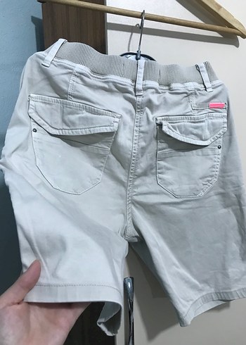 Bej Pamuklu Şort - Görsel 3