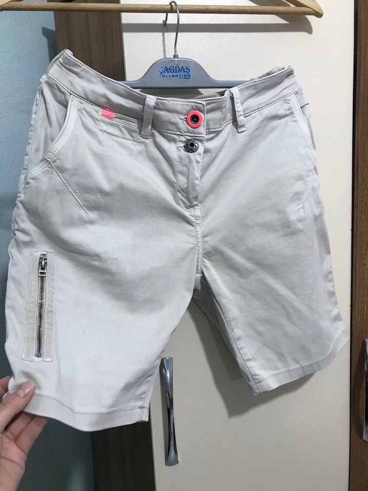 Bej Pamuklu Şort - Görsel 2