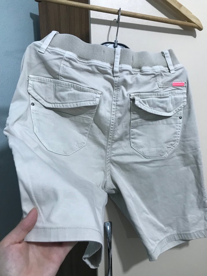 Bej Pamuklu Şort - Görsel 3