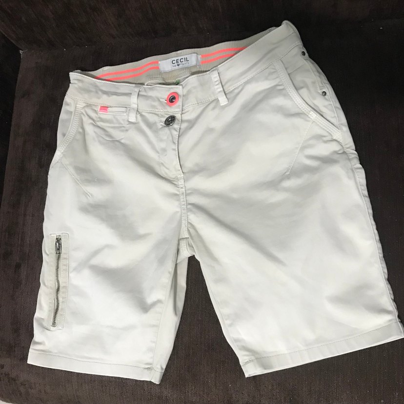 Bej Pamuklu Şort - Görsel 4