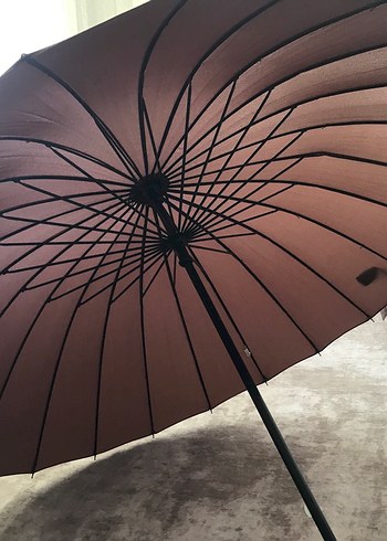 Kahverengi sıfır Pilili Şemsiye Kaliteli  - Görsel 2