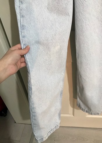 Düğmeli Mavi Kadın Denim Tulum - Görsel 6