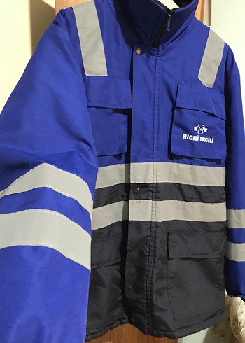 Mavi Siyah Reflektörlü Uzun Kollu Mont - Görsel 8