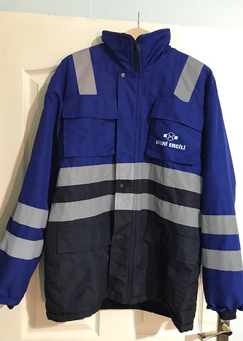 Mavi Siyah Reflektörlü Uzun Kollu Mont - Görsel 7