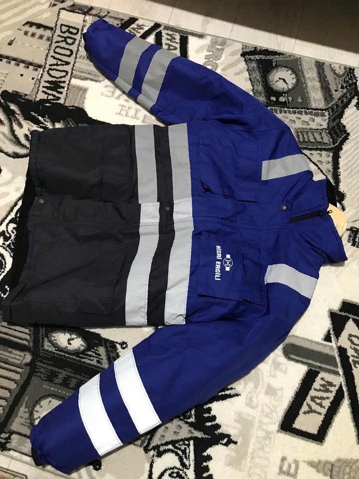 Mavi Siyah Reflektörlü Uzun Kollu Mont - Görsel 5