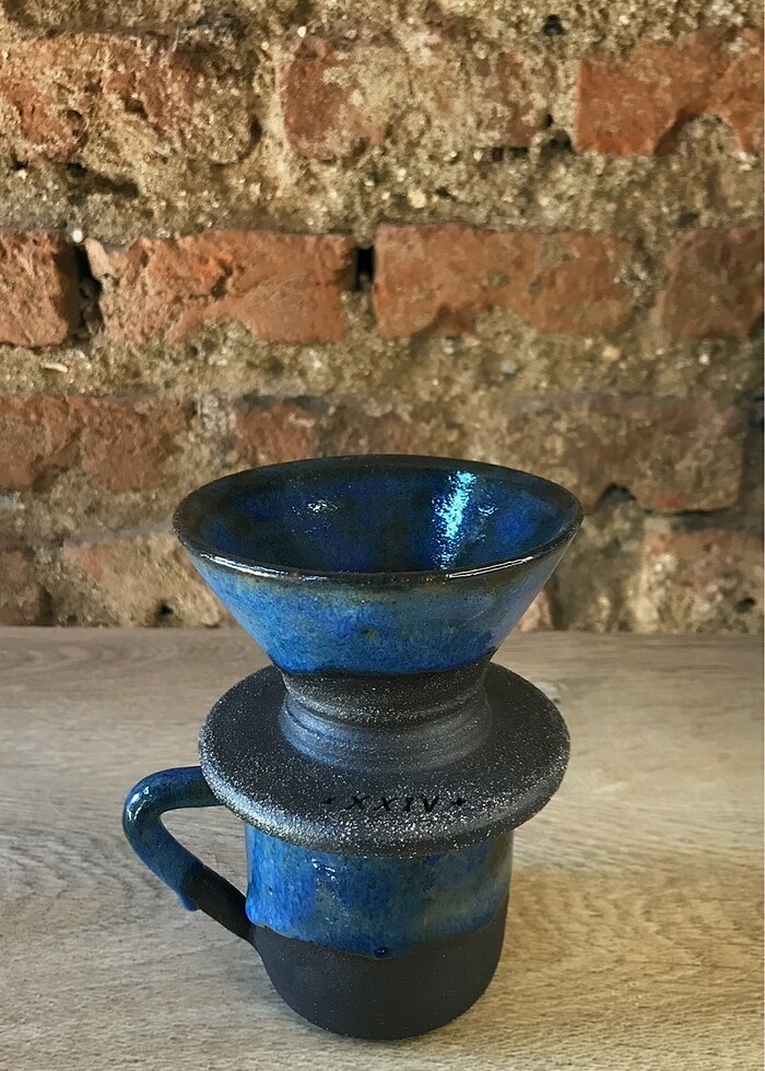 Filtre kahve demleme dripper V60 Stoneware el yapımı seramik - Görsel 2