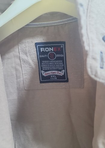 xl Beden Bej Keten Düğmeli Uzun Kollu Gömlek