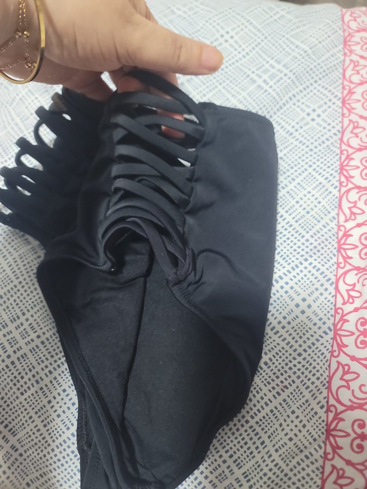 Siyah Strappy Mini Bikini Takım - Görsel 5