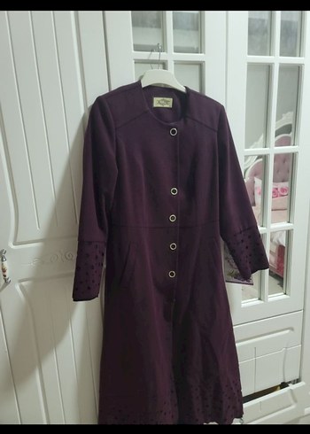 Bordo Uzun kaşe  Kadın Kaban - Görsel 2