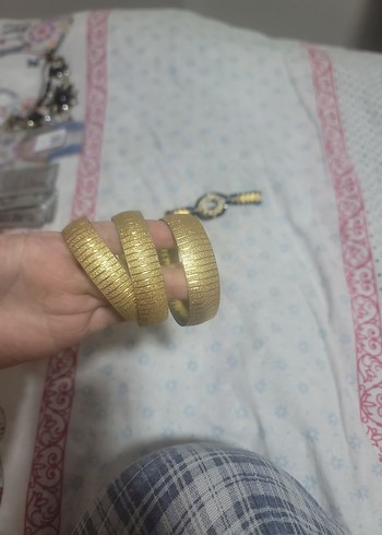 Bohem Yılan Desenli Elastik Altın Bileklik - Görsel 3