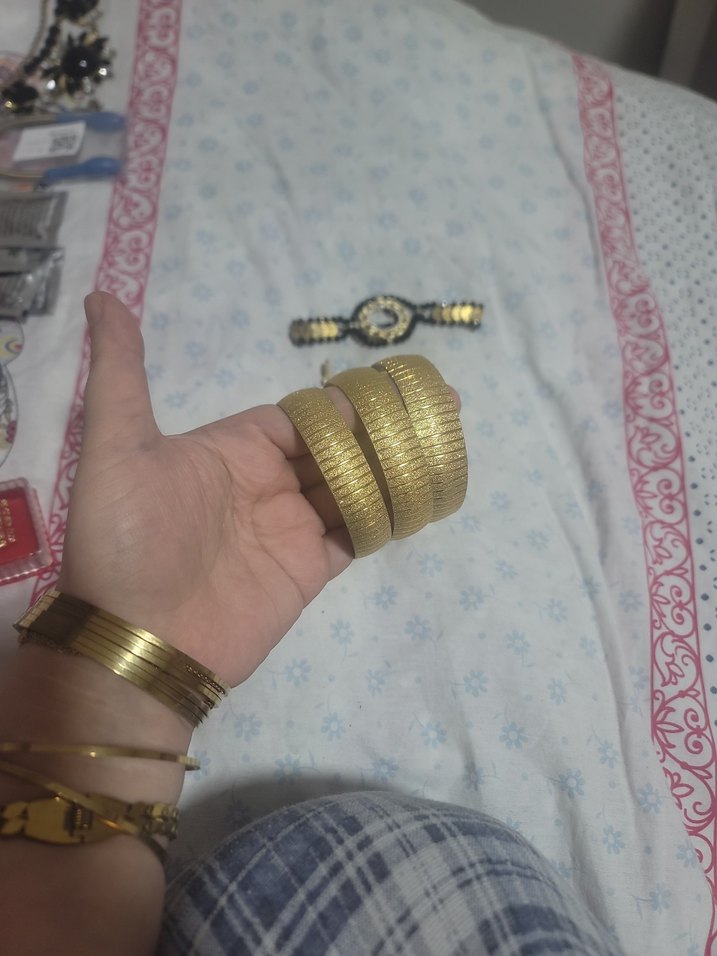 Bohem Yılan Desenli Elastik Altın Bileklik - Görsel 4