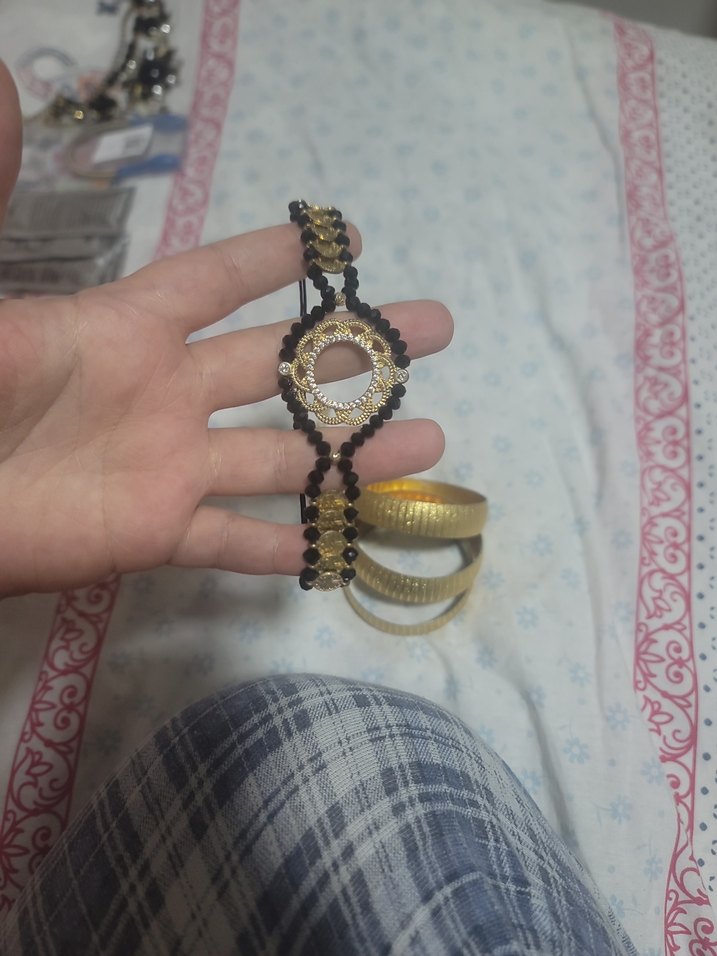 Bohem Yılan Desenli Elastik Altın Bileklik - Görsel 2