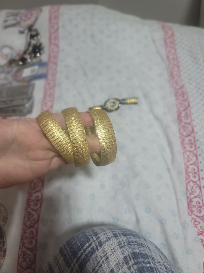 Bohem Yılan Desenli Elastik Altın Bileklik - Görsel 3