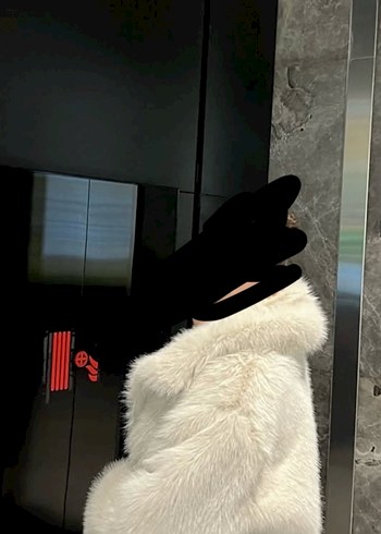 s Beden beyaz Renk Beyaz Midi Boy Suni Kürk Mont