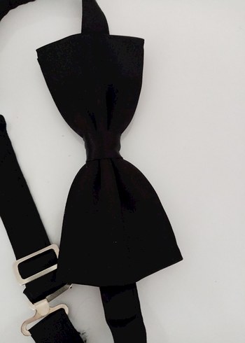 Düz Siyah Erkek Papyon - Görsel 2