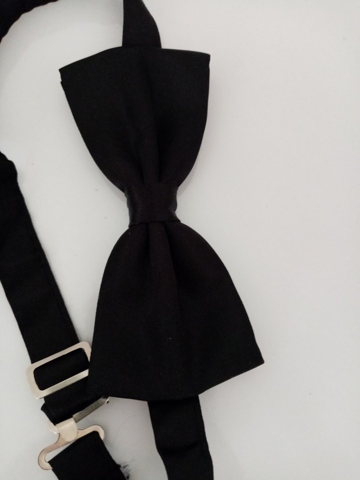 Düz Siyah Erkek Papyon - Görsel 2