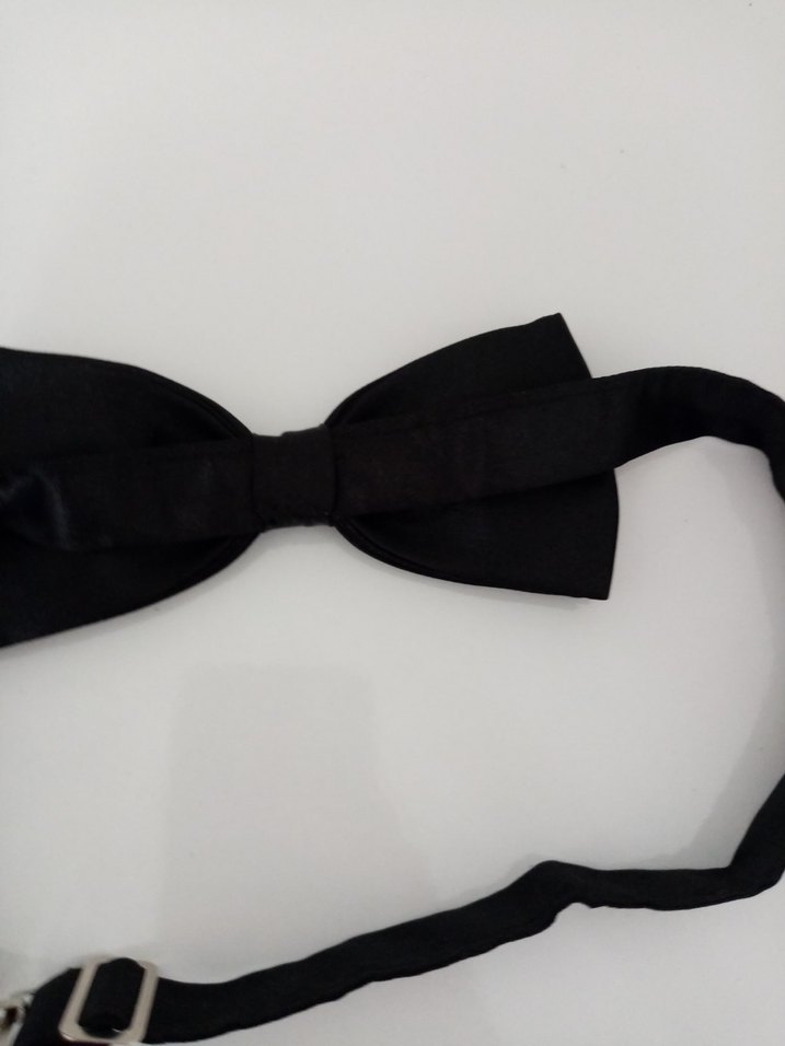 Düz Siyah Erkek Papyon - Görsel 3