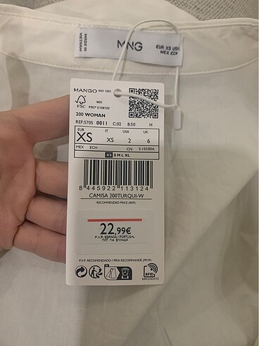 xs Beden beyaz Renk Mango gömlek
