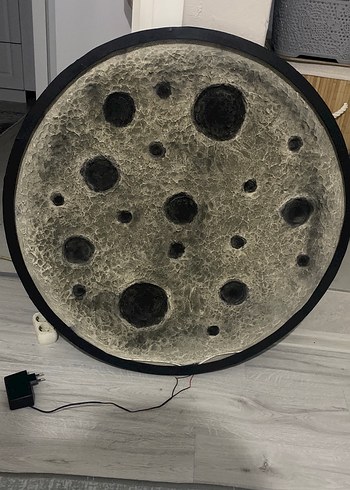 Ay Desenli Bej Duvar Lambası - Görsel 2