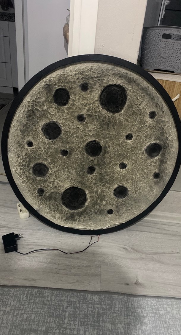 Ay Desenli Bej Duvar Lambası - Görsel 2