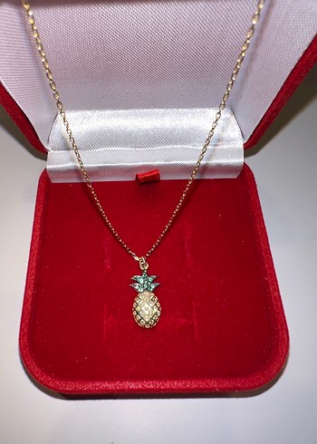 Altın Renkli Mini Ananas Kolye 925 Ayar