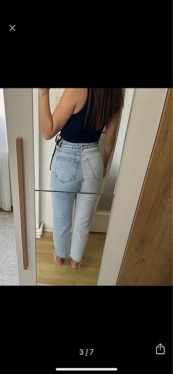 34 Beden mavi Renk Trendyolmilla iki farklı asimetrik jean