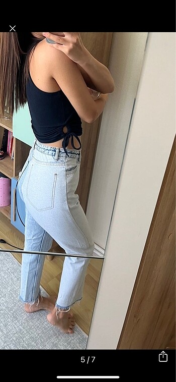 34 Beden Trendyolmilla iki farklı asimetrik jean