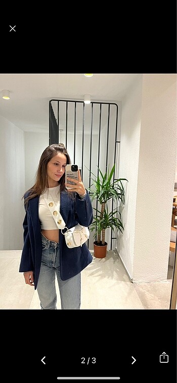Stradivarius Stradivarius yün blazer ceket lacivert