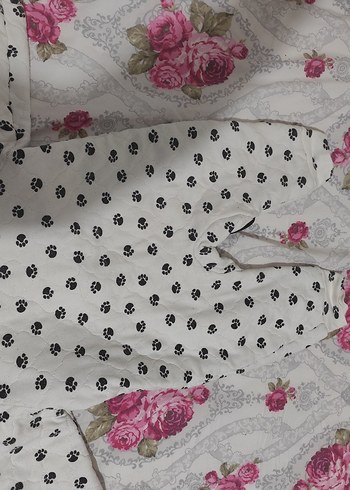 Bebek Beyaz Baskılı Fermuarlı Tulumu - Görsel 2