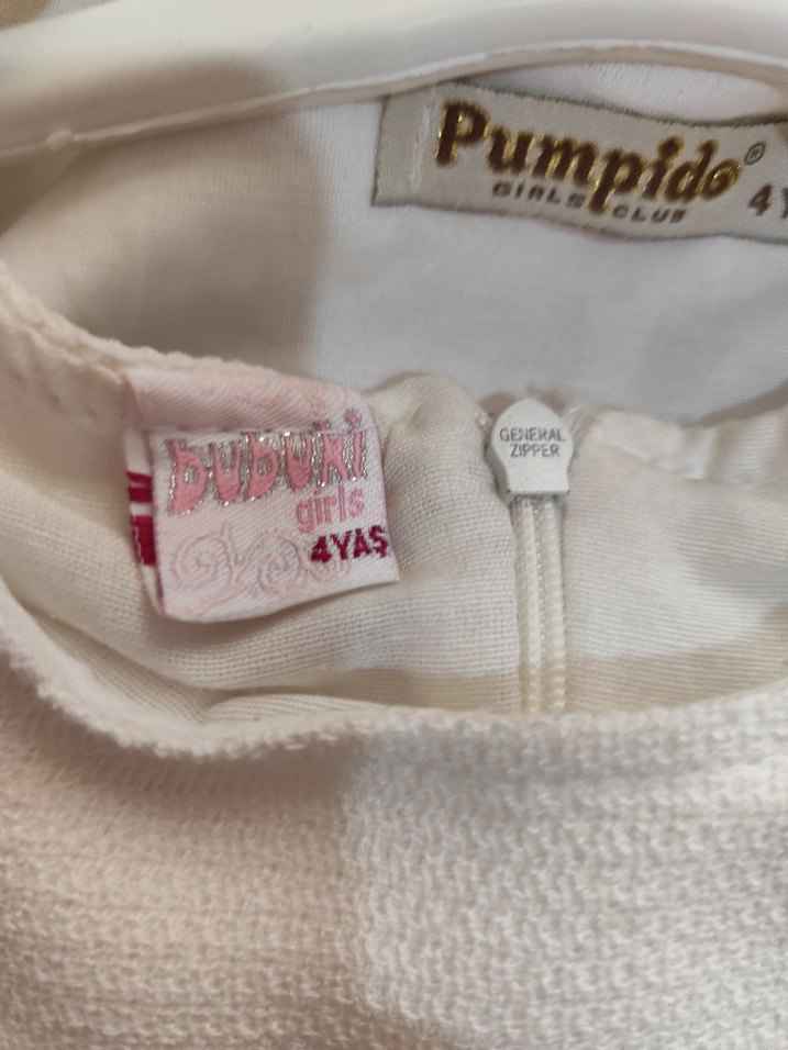 Kız Çocuk Piliseli Ekose Elbise ve İşlemeli Hırka - Görsel 3