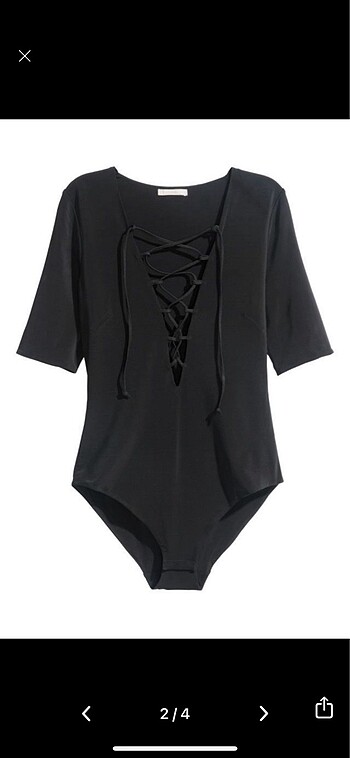 Zara HM İp Bağcıklı Dekolte Bodysuit