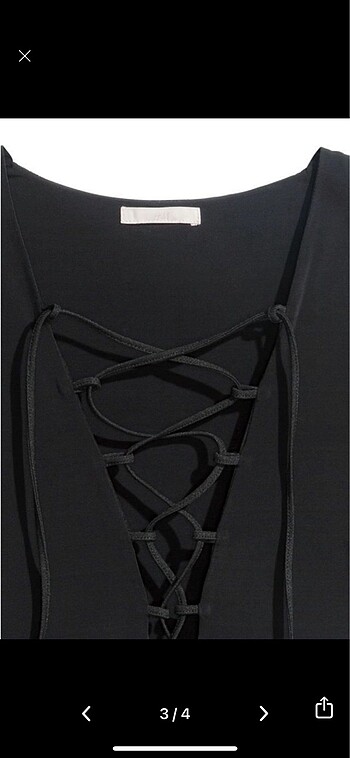 xs Beden HM İp Bağcıklı Dekolte Bodysuit