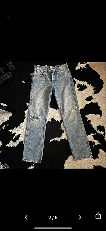 Zara Zara Mid Waist Orta Bel Distressed Jean