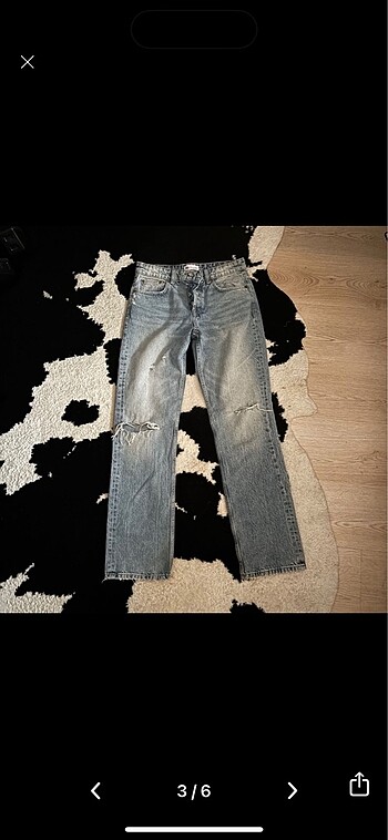 s Beden Zara Mid Waist Orta Bel Distressed Jean
