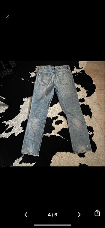 s Beden mavi Renk Zara Mid Waist Orta Bel Distressed Jean
