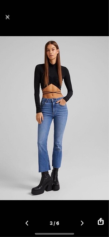 s Beden Bershka İp Bağlamalı İpli Body Bluz
